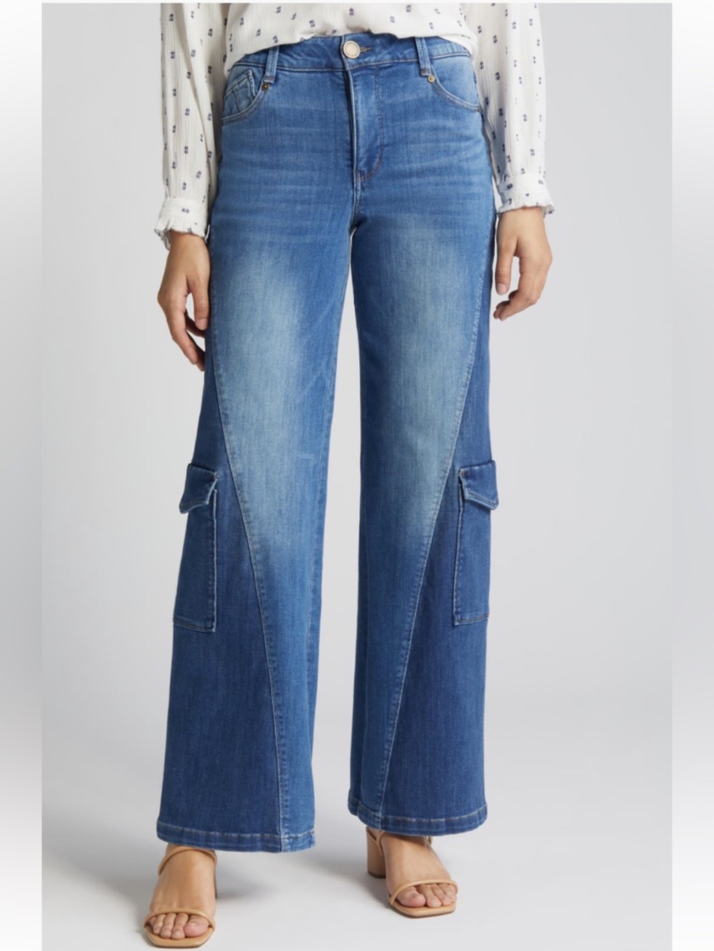 Wit & Wisdom 'Ab'Solution Colorblock
Wide Leg Cargo Jeans